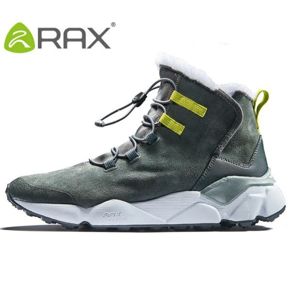 Botas Rax Mulheres Mulheres Sapatos de Caminhadas de Couro Genuínas ao ar livre tênis quentes quentes Sapatos esportivos ao ar livre respiráveis Men Walking Sneakers