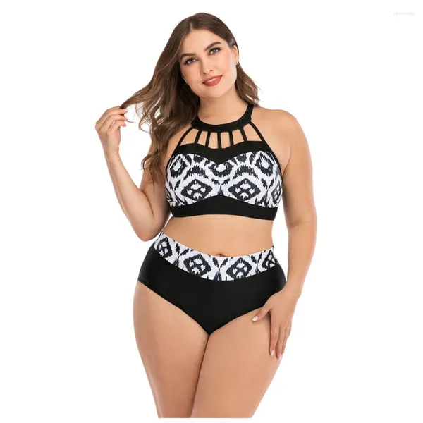 Costumi da bagno da donna in costume da bagno taglie forti per le donne fasciatura stampa reggiseno imbottito bikini split body costumi da bagno bikini adolescenti 2024