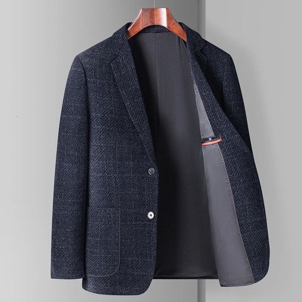 Highend moda casual terno para homens outono e inverno luz de luxo negócios único oeste textura será passado casaco masculino 240326