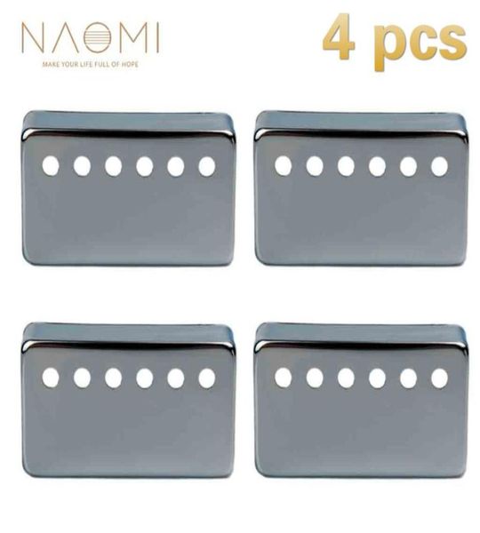 NAOMI 4 PCS Metal Humbucker Captador Capa 50mm Para Estilo LP Peças de Guitarra Elétrica Acessórios Cor Prata New4139282