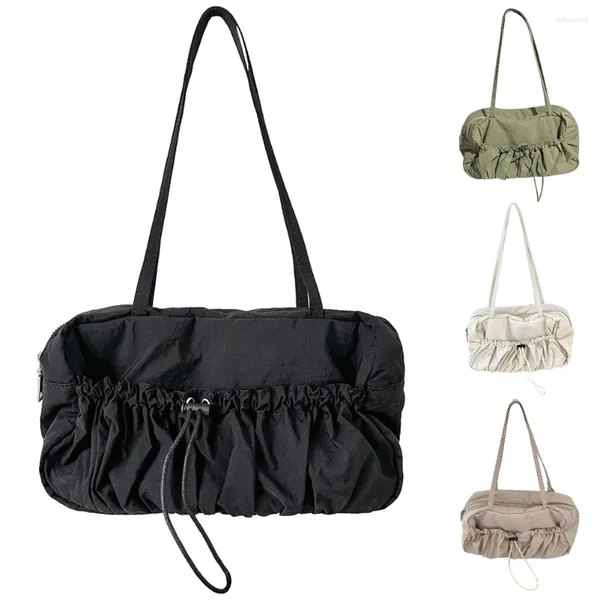 Bolsas de ombro moda feminina sacola multiuso cordão axila casual grande capacidade leve desleixado viagem