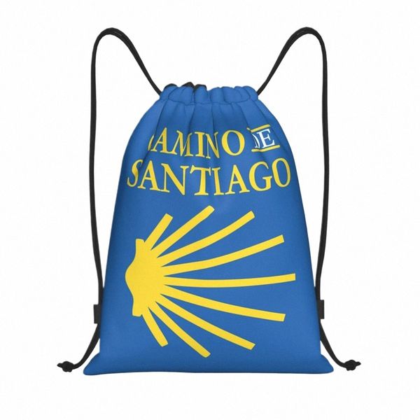 Camino De Santiago Рюкзак на шнурке для женщин и мужчин Спортивный тренажерный зал Портативный езда на велосипеде Гребешок Shell Shop Bag Sack g6UL #