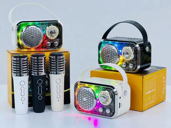 Lautsprecher Sodo SD09 Wireless Karaoke -Lautsprecher Kits Outdoor tragbares Heim Karaoke Bluetooth Mode Farblichter Mikrofon -Soundsystem