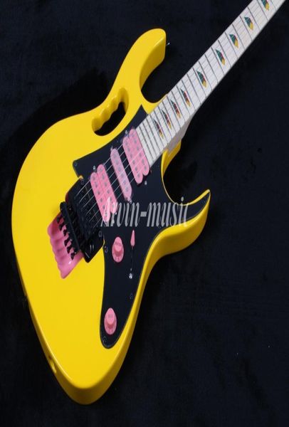 Arvinmusic guitarra elétrica inteira de alta qualidade JEM 7V amarela 8643832