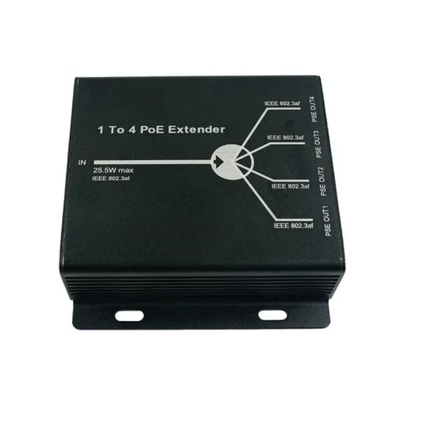 2024 4 porta IEEE802.3at 25.5W Poe Extender / Repeater per la fotocamera IP Estendi 120m Distanza di trasmissione con 10/100m LAN Portslan porta Poe Repeaterlan Repeater Poe Poe
