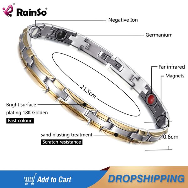 Bracelets Rainso Health Bio Energy Bracelet Moda Moda Feminina Pulseira Pulseira Pulseira Germânia Pulseira de charme magro para artrite