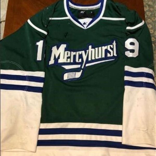 24s Tage Mercyhurst Yolu #19 En İyi Hokey Jersey nakış dikişli veya özel herhangi bir isim veya numara retro forması