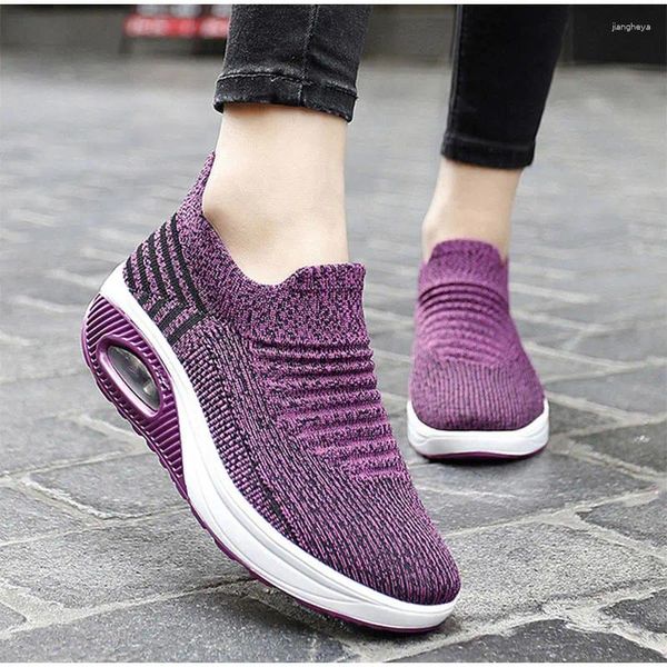 Casual Schuhe frauen Laufende Turnschuhe Gestrickte Plattform Vulkanisierte Bequeme Slip Auf Damen Schuhe Herbst Sommer Schöne Weibliche