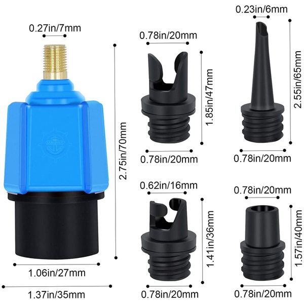 Paddelbrettventiladapter Gummi -Bootskanu -Kajak -Surfbrett aufblasbare Bettluftventilpumpe -Adapter -Stiefelzubehör Marine