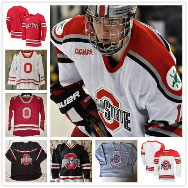 24S Custom Ohio State Buckeyes Хоккейные сшитые трикотажные изделия Big Ten мужские женские молодежные Любое число Имя MASON JOBST DAKOTA JOSHUA MIGUEL FIDLER