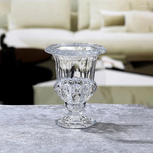 Vasi Vaso di vetro Vaso di fiori Stile europeo Ornamenti da tavolo Disposizione Decorazioni d'arte per la casa fai da te