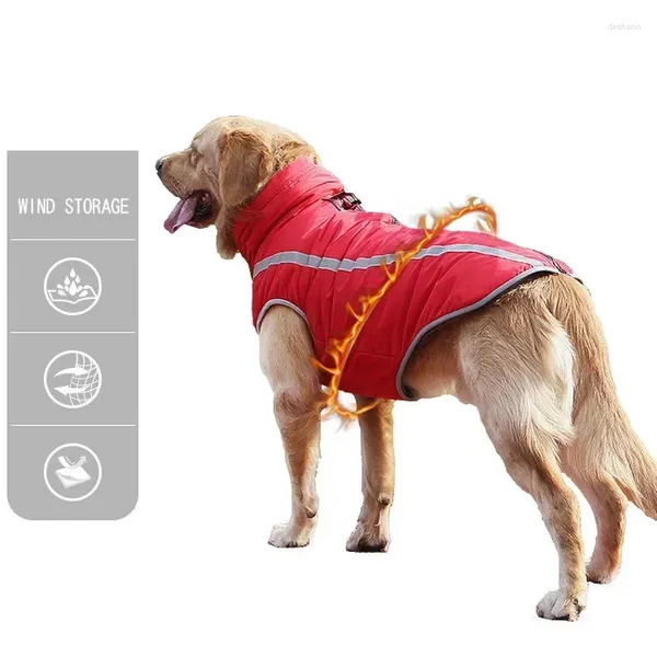 Abbigliamento per cani Pet S Grande pile invernale Grandi vestiti riflettenti Sicurezza calda per giacche Cappotto Design Abbigliamento imbottito Impermeabile