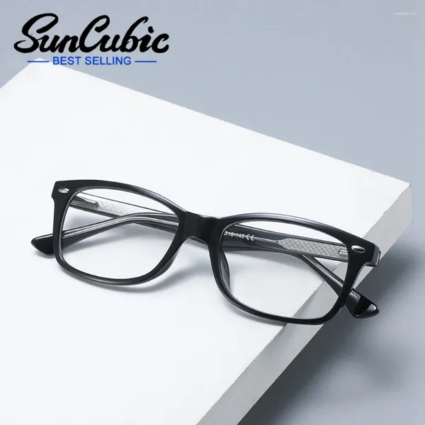 Montature per occhiali da sole SunCubic Moda Donna Occhiali da vista Montatura quadrata Cerchio completo in plastica Flessibile Aste per aste Occhiali Occhiali da vista aziendali