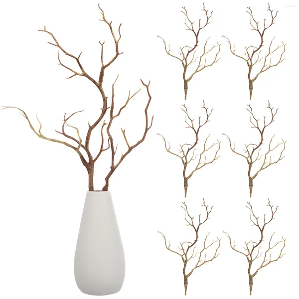 Dekorative Blumen, 6 Stück, simulierte trockene Zweige, Tischdekoration, Simulation von Zweigen, Geweihen, künstliche getrocknete Vase für Kunststoffstiele, Baumdekoration