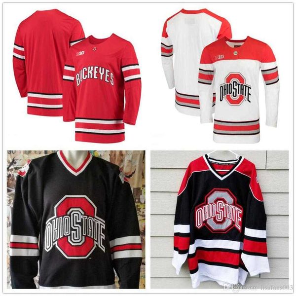 24S Custom NCAA Ohio State Buckeyes beliebige Namensnummer Herren Jugend Eishockey-Trikots Personalisierte Stickerei College Big Ten genäht