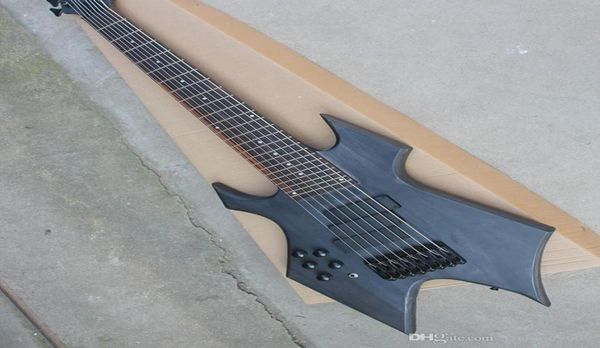 Schwarz gefrostete 8-Bass-E-Gitarrensaite mit Tonabnehmer, 3 schwarze Hardware, Palisander-Skala, maßgeschneiderter Service8828739