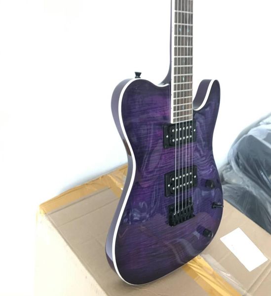 Chitarra elettrica TL con top in acero fiammato viola diretto di fabbrica personalizzato con 1347573