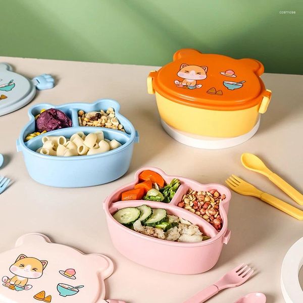 Geschirr MeyJig Cartoon Bento Box BPA-frei für Kinder Zweischichtiger auslaufsicherer Lunchbehälter 760 ml