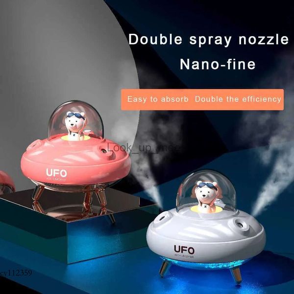 Luftbefeuchter wieder aufgeladene Luftbefeuchter 2000mah tragbarer Mini -UFO Zwei Richtungen Babybefeuchter 400 ml UFO Design Wireless Diffusor für Kinder YQ230926