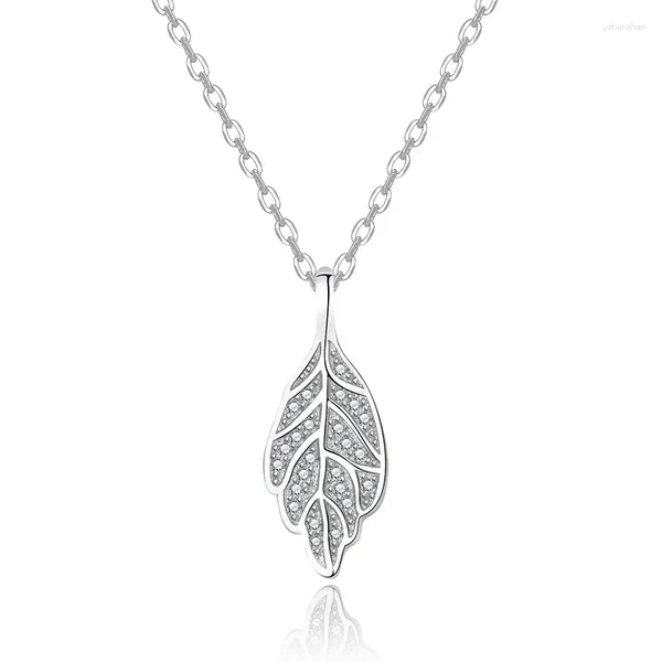 Collane con ciondolo Collana in argento sterling 925 con foglie di moda per gioielli da donna, fidanzamento, matrimonio, regalo di San Valentino