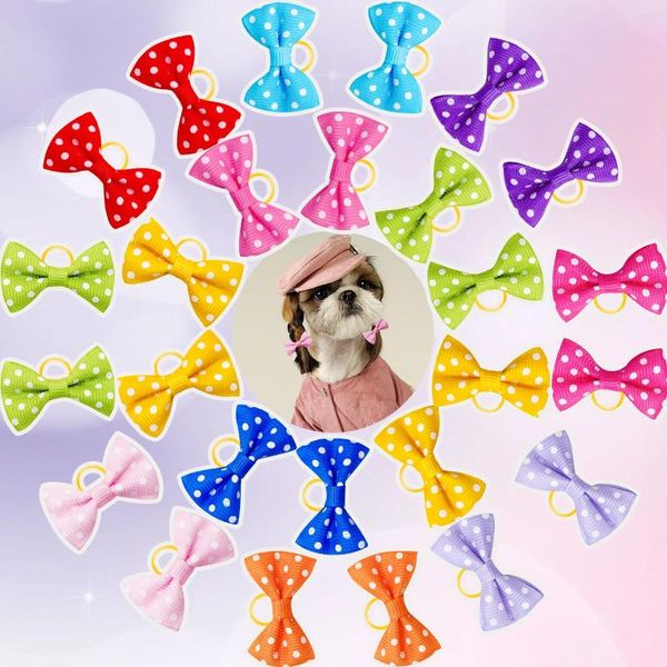 Vestuário para cães 20pcs Pet filhote de cachorro gato arcos de cabelo com bandas de borracha acessórios de preparação para cães pequenos suprimentos