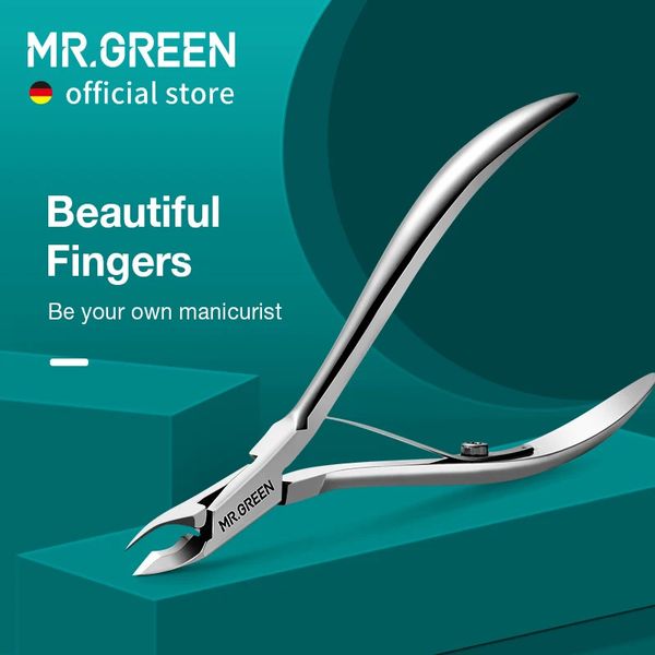 MR.GREEN Pinza per cuticole per unghie Forbici per manicure Pinzetta in acciaio inossidabile Tagliacapelli per rimozione pelle morta Spingitore a forbice Strumento Trimmer 240315