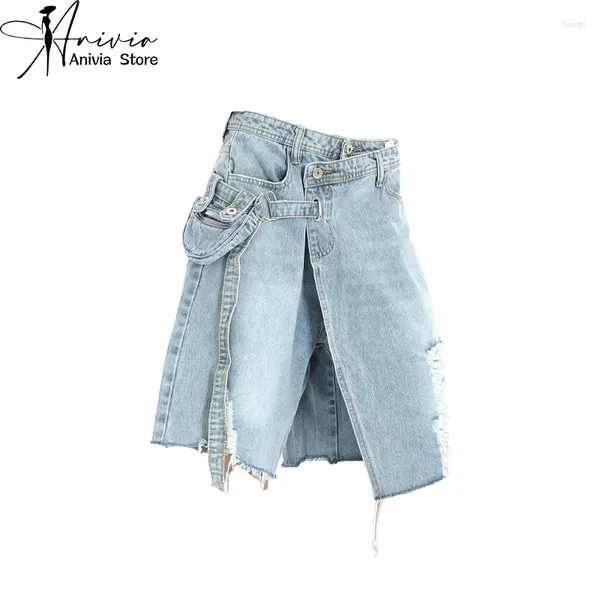 Jeans da donna Y2k Pantaloncini di jeans Estate Sezione sottile Dolce Vita alta Slim Allentato Casual Foro Blu Tendenze della moda Indossano gli studenti