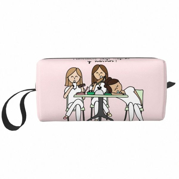 Personalizado Enfermera En A Doctor Nurse Medical Higiene Bag Mulheres Maquiagem Cosmetic Organizer Ladies Beauty Storage Dopp Kit Box e6pA #