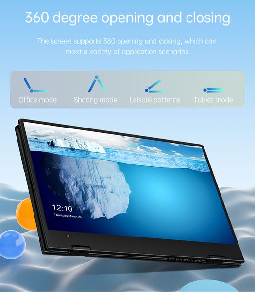 Laptop touchscreen da 14 pollici Windows 11Pro Intel J5040 IPS 8GB DDR4 512 GB Notebook SSD Computer WiFi Bluetooth Camera impronta