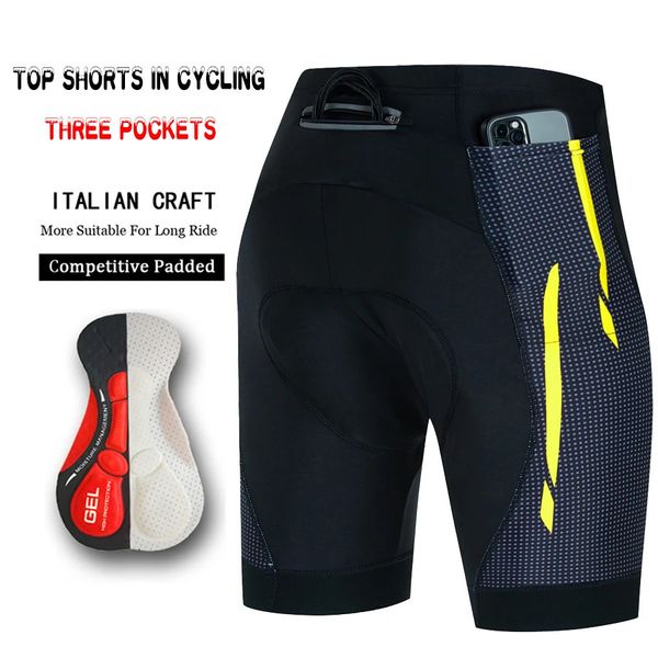 Salopette corta 3 tasche ciclismo uomo uomo pantaloncini bavaglini culotte uomo gel uniforme pantaloni estivi bici lycra maglia attrezzatura abbigliamento 240325