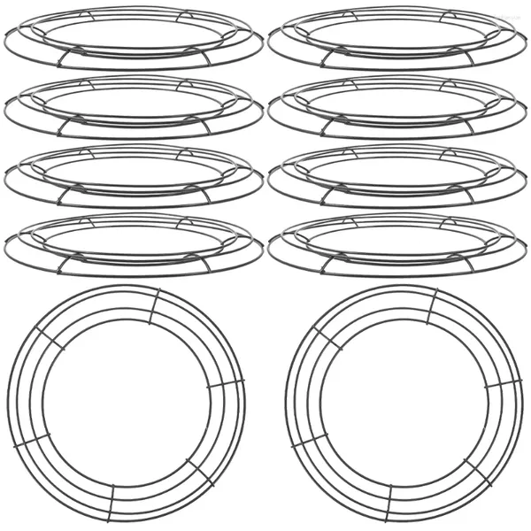 Dekorative Blumen 10 Stcs Girlande Hoop Metall Blumenkranz Rahmen DIY Iron Stütze Liebesliebe langlebige Drahtzubehör