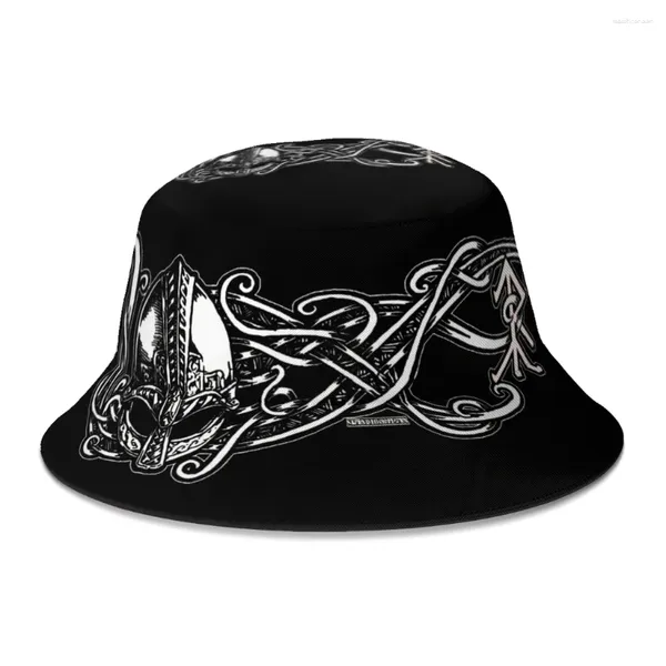 Berets Helm de Tyr Bucket Hat para mulheres homens estudantes dobrável bob chapéus de pesca panamá boné streetwear