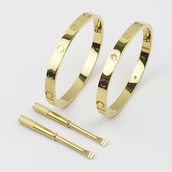 Designer Love Bracelet Moda Jóias de luxo Jóias Trendy Bangle 18K Diamante de aço de titânio de ouro 18k para homens Bracelets de unhas Jóias de designer de prata L11