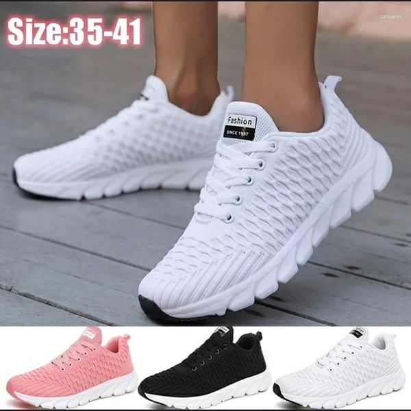 Casual Schuhe Weiße Turnschuhe Frauen Plattform Sport Laufen Atmungsaktive Air Mesh Damen Leichte Weibliche Wandern