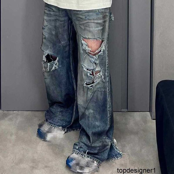 Designer alla moda Spicy Girl Paris Classic B Home Broken Street Punk Style Jeans Pantaloni slim a gamba dritta comodi e versatili QEW4