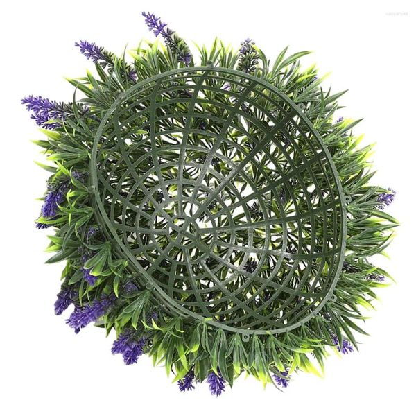 Flores decorativas bolas de lavanda teto grama decoração artificial topiaria planta de plástico para ao ar livre pendurado pingentes plantas do falso