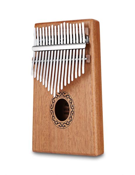 Kalimba-Daumenklavier mit 17 Tasten, hochwertiges Holz-Mahagonikorpus-Musikinstrument mit Lernbuch, Stimmhammer, perfekt für Anfänger9561822