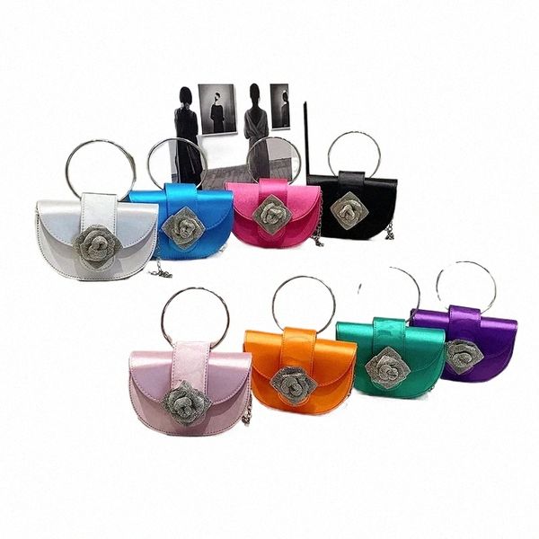 Borsa da sella del progettista della borsa di rosa Fr Diamd per le donne Borsa a tracolla Nyl Fi 8 colori con pochette con manico ad anello tondo g0MG #