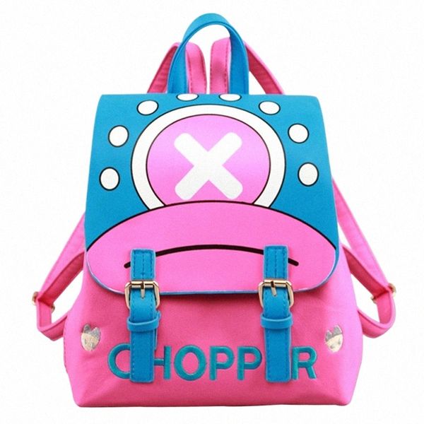 Japão Anime Chopper Mochila Bag Designer Anime Figuras Mulheres Meninas PU Leather School Book Bag Mochila Mochila Presente U2a6 #