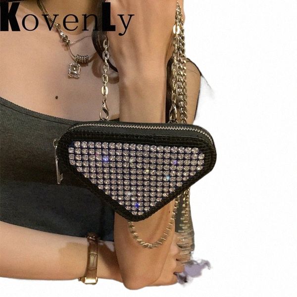 mini borsa a tracolla borsa di design di lusso da donna triangolo diamds piccola portamonete bling marca fi mini borsa a tracolla a tracolla 40B3 #