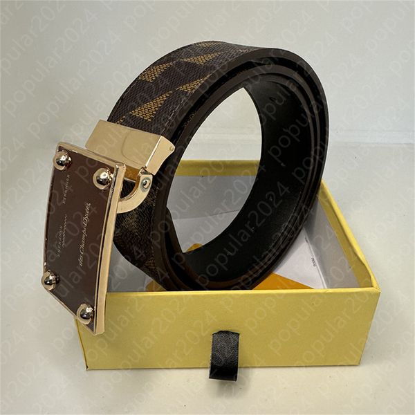 Designer Belt Fashion Fashion Mens Genuine Mens Cintura Stampa Cinture Larghezza 38 mm 20 Stile di altamente qualità con lettere di lusso in scatola Welband Big Gold Filla oro grande