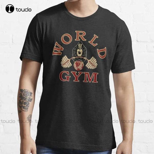 Erkekler Tişörtleri Dünya Gym Goril Arnold Schwarzenegger T-Shirt Erkek Kısa Kollu Gömlek Özelleştirilmiş Aldalt Gençlik Unisex Dijital Baskı XS-5XL J240330