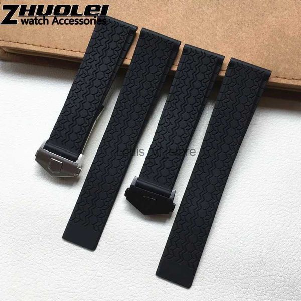Cinturini cinturino nero sile di alta qualità per bracciale TAG CARRER cinturini da 22 mm con fibbia pieghevole H240330