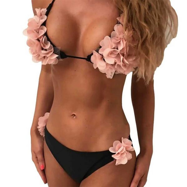 Damen Bademode Damen Badeanzug 3D Blumen Bikini 2017 sexy Schürze Badeanzug Damen Bikini J240330
