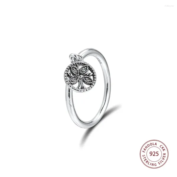 Cluster Ringe Authentische 925 Sterling Silber Baum des Lebens für Frauen Hochzeit Verlobungsring Original Schmuck Mädchen Liebhaber Geschenk Großhandel