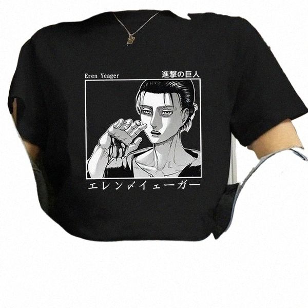 Japanische Anime Angriff Titan Final Seas 4 Eren Yeager T-shirt Männer Frauen Fi Casual Kurzarm Plus Größe Unisex T-shirt I2QB #