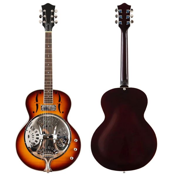 Chitarra Flame Maple Top Resonator Chitarra elettrica acustica 6 corde 40 pollici Guiar folk di alta qualità lucida con corda libera