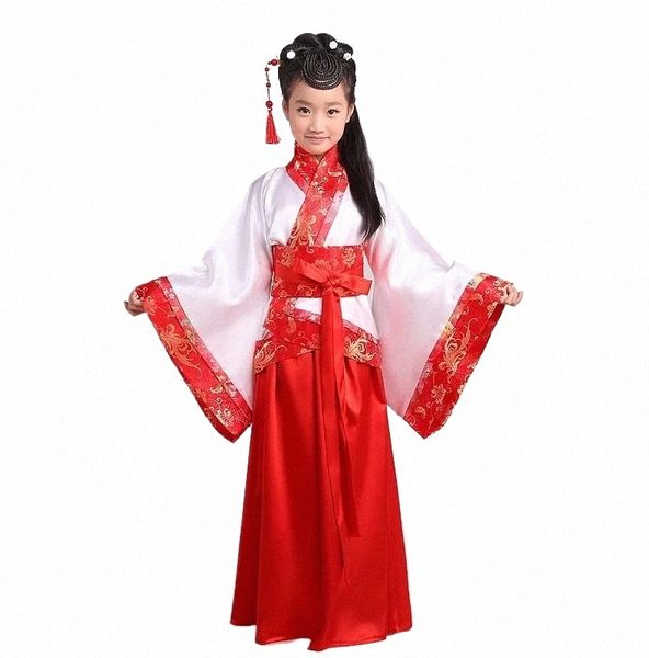 Yeni Çin Dansının Çocuklar Traditial Çin Dans Kızları Traditial Antik Çin Giysileri Hanfu Dr N6QN#