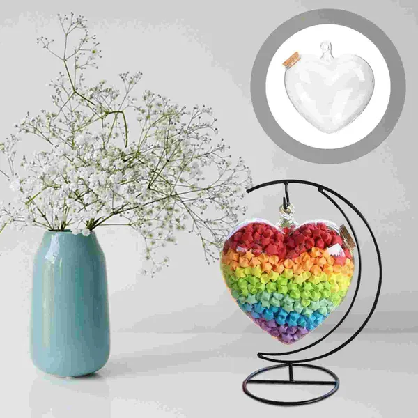 Vasen, Pflanzgefäß, Origami-Wunschflasche, Braut, transparenter Aufbewahrungsbehälter mit Deckel, leere Glasbehälter in Kugelform