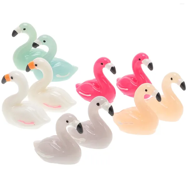 Bahçe Dekorasyonları 10 PCS Düğün Mikro Peyzaj Dekoratif Pot Flamingo Cupcake Topper Oyuncak Küçük Hayvan Oyuncakları Figürinler Hayvanlar